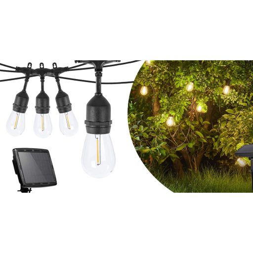 Ghirlanda luminoasa decorativa de exterior, cu 15 becuri LED soclu E27, 15m