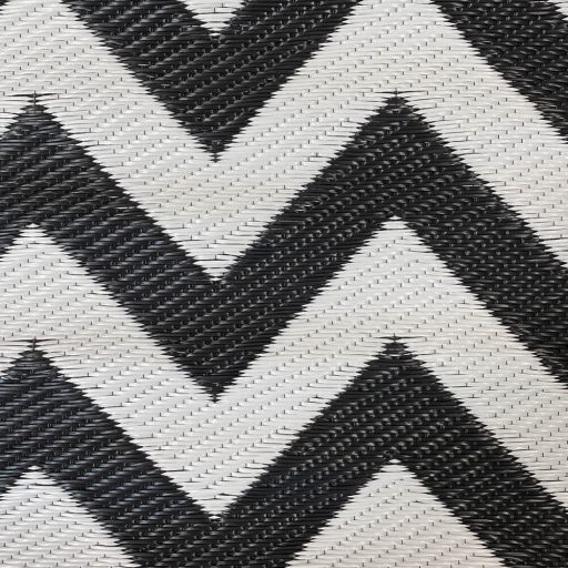 Covor de exterior, cu doua fete, 180x120 cm, alb-negru