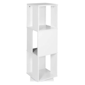 Raft de carti rotativ, 34x34x108 cm, alb