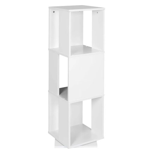 Raft de carti rotativ, 34x34x108 cm, alb