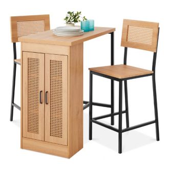 Set de dining elevat cu 3 piese și spațiu de depozitare