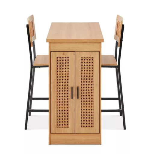 Set de dining elevat cu 3 piese și spațiu de depozitare