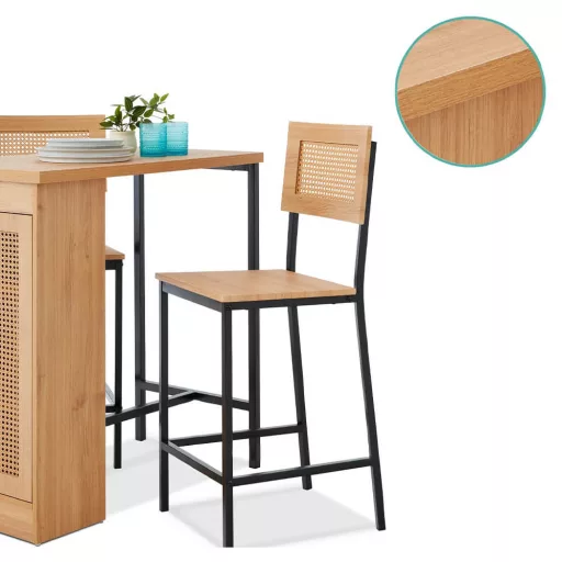 Set de dining elevat cu 3 piese și spațiu de depozitare