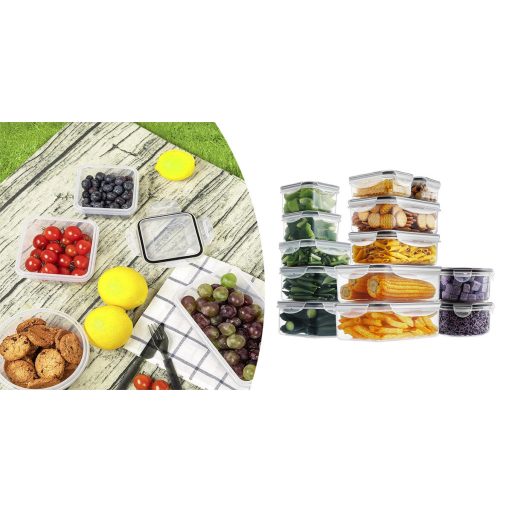 Set de 24 cutii din plastic pentru pastrarea prospetimii alimentelor