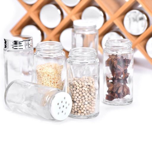 Suport pentru condimente din bambus, cu 18 piese