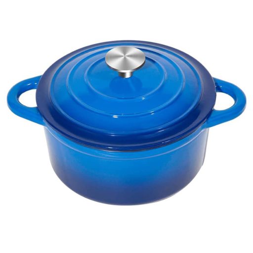 Oala din fonta emailata cu capac, 4 L, albastru