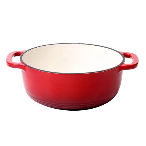 Oala din fonta emailata cu capac, 5.7 L, rosu