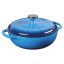 Oala din fonta emailata cu capac, 5.7 L, albastru