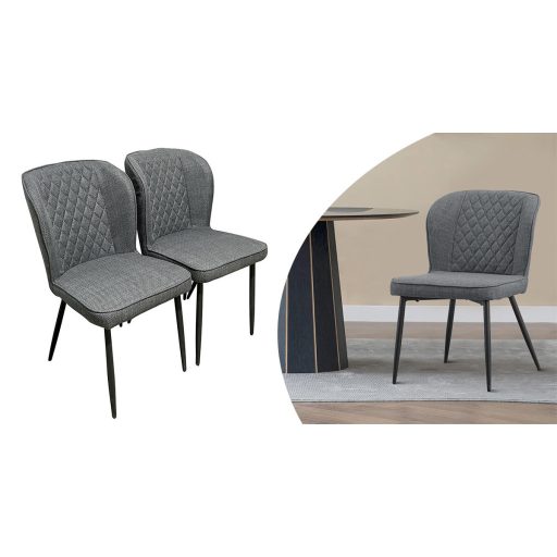 Scaun de bucatarie Leo, 2 buc, gri