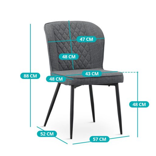 Scaun de bucatarie Leo, 2 buc, gri