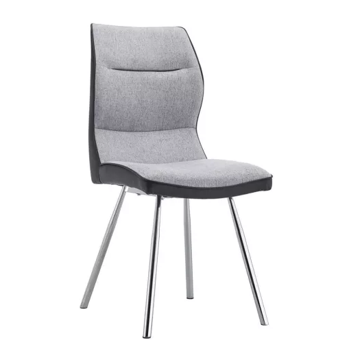 Scaun de bucatarie Lisa, 2 buc, gri-negru