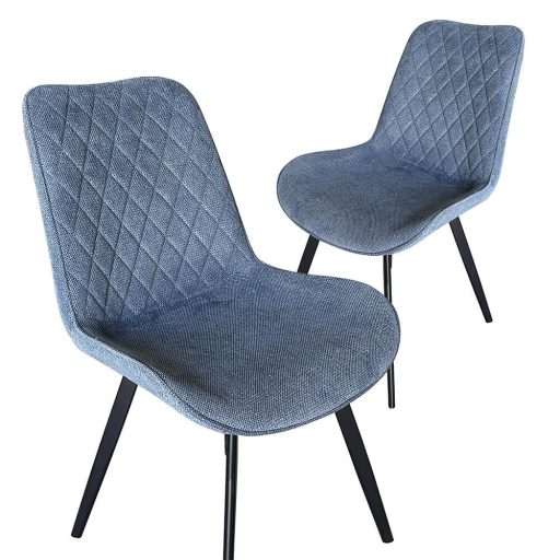 Scaun de bucatarie Zoe, 2 buc, albastru otel