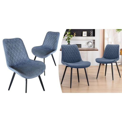 Scaun de bucatarie Zoe, 2 buc, albastru otel