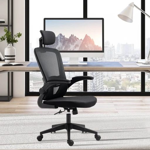 Scaun de birou ergonomic cu suport lombar si tetiera, in mai multe culori