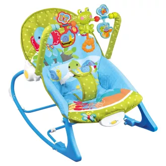 Balansoar bebe cu vibratii si sunete pana la 18 kg, albastru