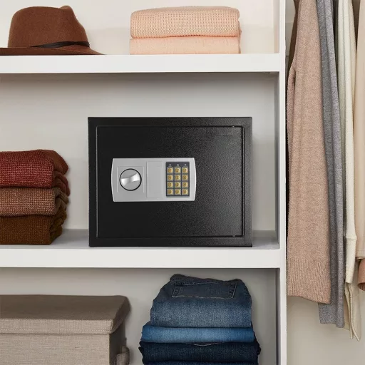 Seif digital, dimensiune mare, negru
