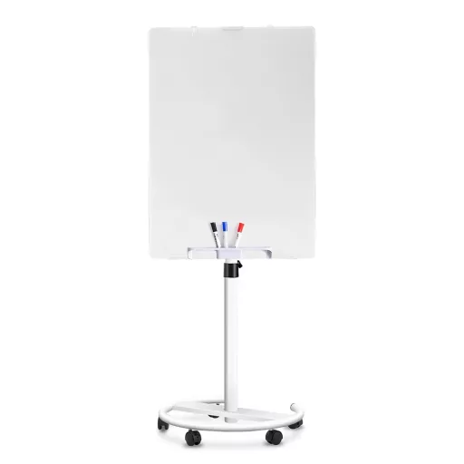 Tabla flipchart magnetica, pe roti, din sticla, 70x100 cm