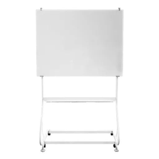 Tabla flipchart magnetica, pe roti, din sticla, 120x90 cm
