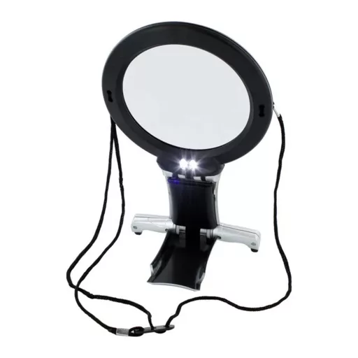 Lupă de gât cu LED dublu, lumină alb rece