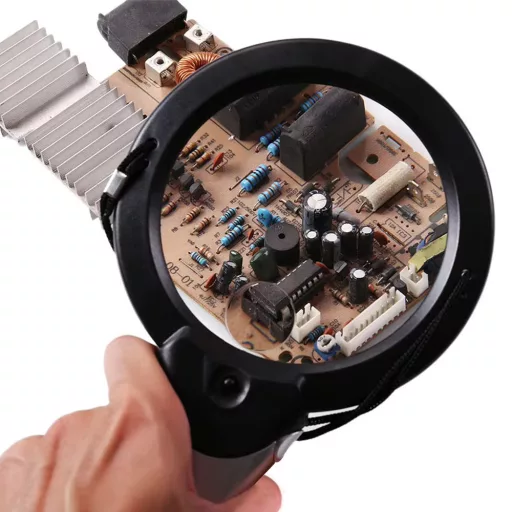 Lupă de gât cu LED dublu, lumină alb rece