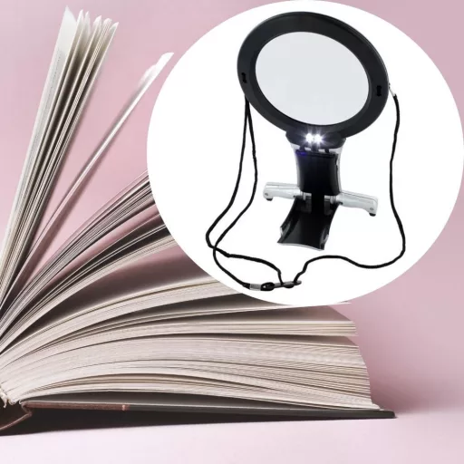 Lupă de gât cu LED dublu, lumină alb rece