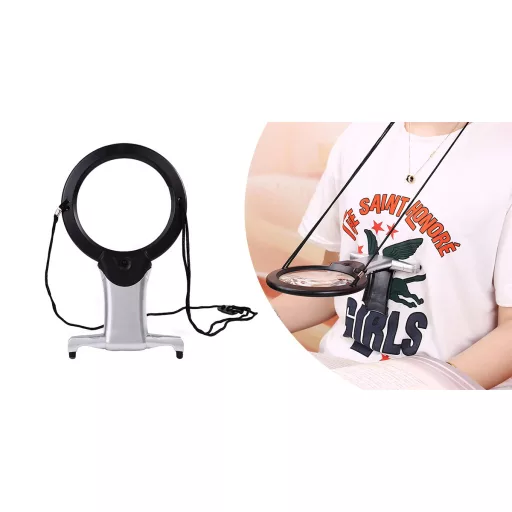 Lupă de gât cu LED dublu, lumină alb rece