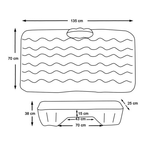 Saltea gonflabila pentru masina, cu pompa alimentata de la priza auto
