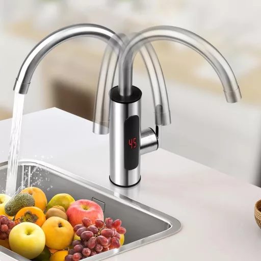 Robinet electric cu incalzire apa, racord inferior