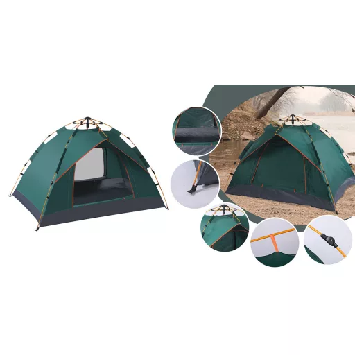 Cort pentru 3 persoane 2x2x1,35m, verde