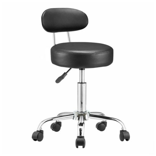 Scaun cosmetic cu spatar, negru