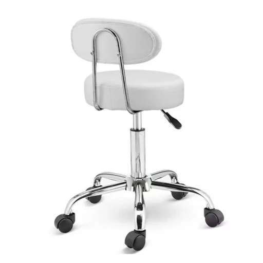 Scaun cosmetic cu spatar, alb