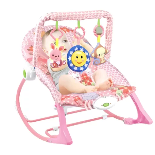 Balansoar cu vibrații și muzică, până la 18 kg, roz
