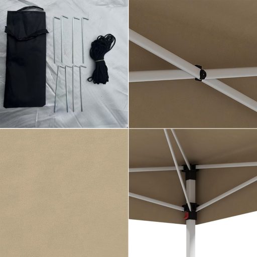 Pavilion cu Perete Posterior și Buzunare 3x3x2.8 m, Bej