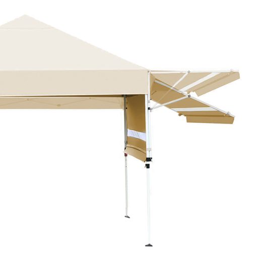 Pavilion cu prelată de umbrire și perete posterior parțial, bej