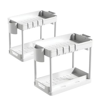 Set 2 rafturi de bucătărie albe