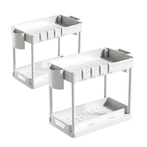 Set 2 rafturi de bucătărie albe