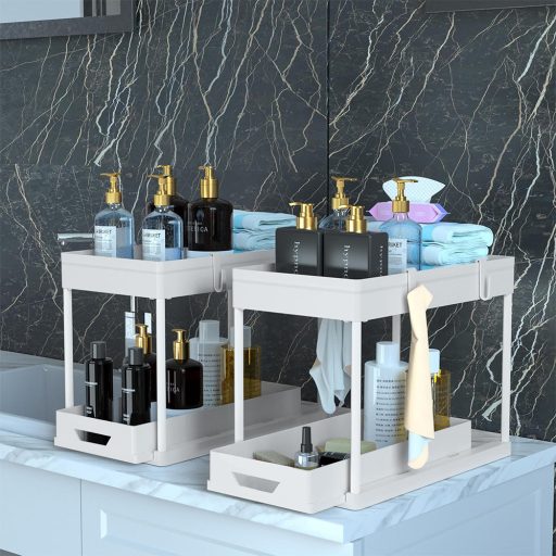 Set 2 rafturi de bucătărie albe