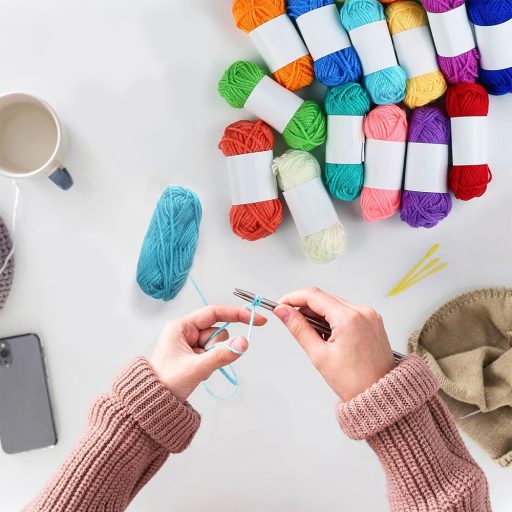 Set de fire acrilice pentru croșetat, 24 culori