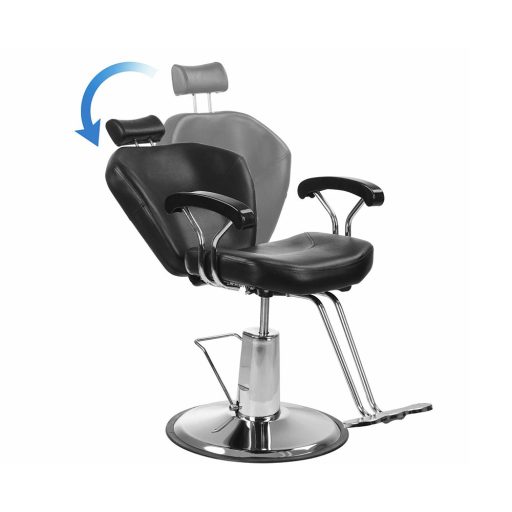 Scaun de frizerie cu suport pentru picioare, Negru