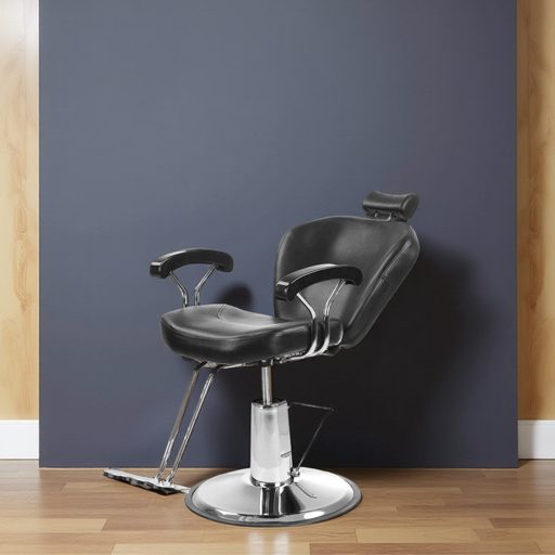 Scaun de frizerie cu suport pentru picioare, Negru