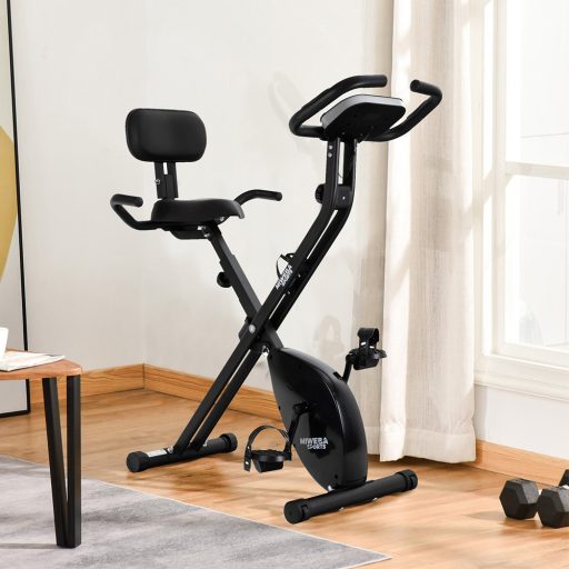 Bicicletă de exerciții pliabilă cu spătar