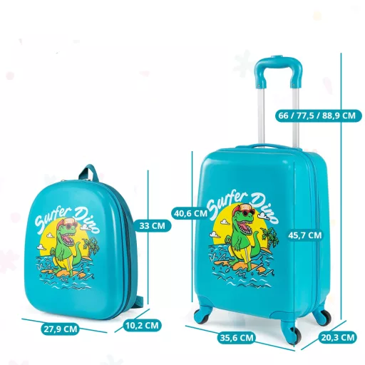Set de valiză și rucsac pentru copii, albastru