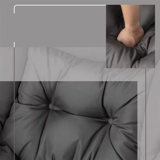 Fotoliu relaxant cu suport pentru picioare, gri închis