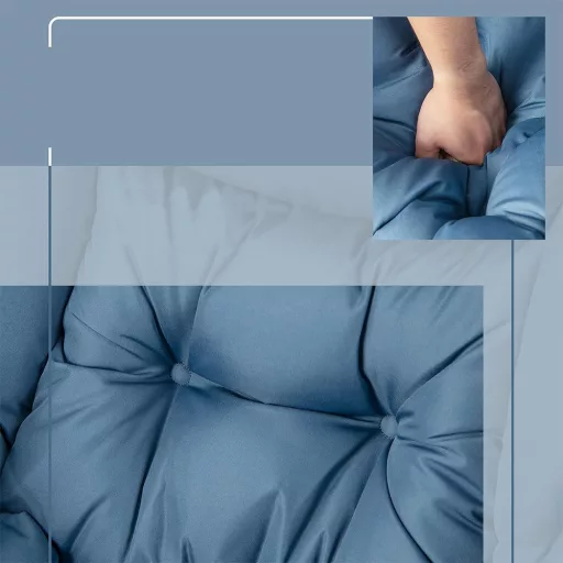 Fotoliu relaxant cu suport pentru picioare, albastru