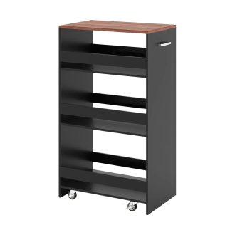 Cărucior de depozitare cu 4 nivele, negru