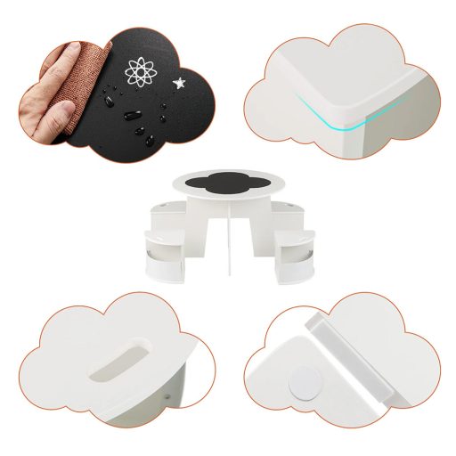 Masă pentru copii 4 persoane cu depozitare, suprafață de scris