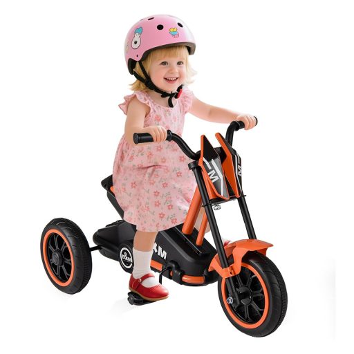 Tricicletă pentru copii cu 3 roți, portocalie
