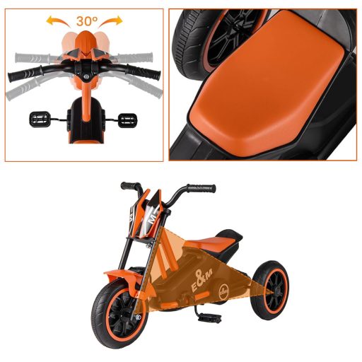 Tricicletă pentru copii cu 3 roți, portocalie