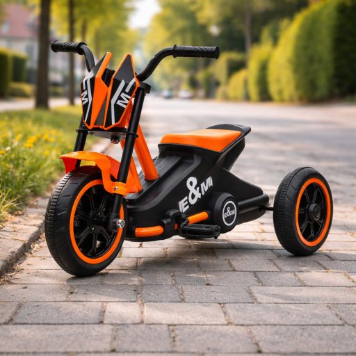 Tricicletă pentru copii cu 3 roți, portocalie