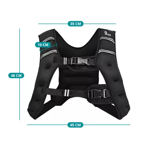 Vesta cu greutăți cu buzunar plasa 9 kg
